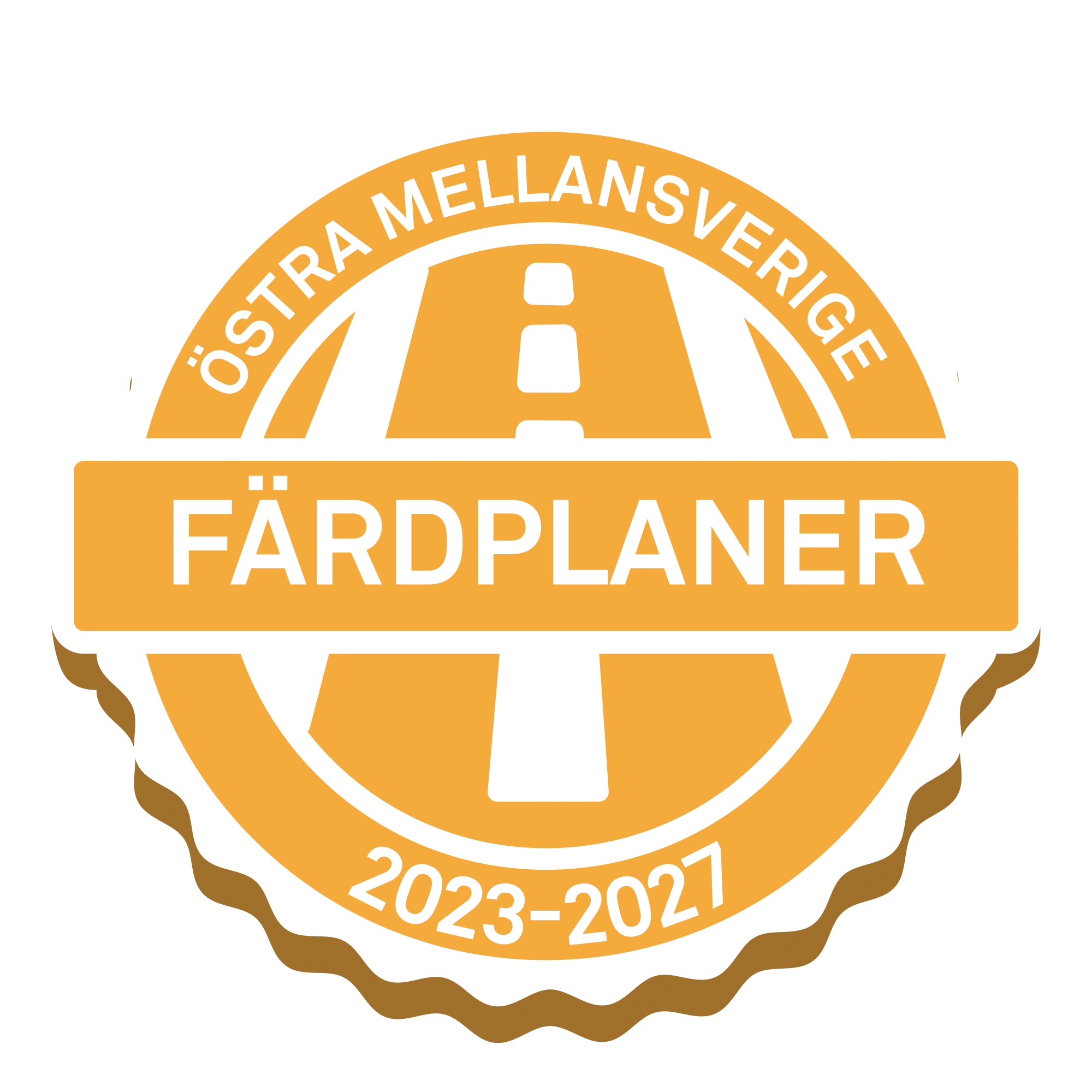 Projektgrafik: Logga med texten "Östra Mellansverige, Färdplaner, 2023-2027".