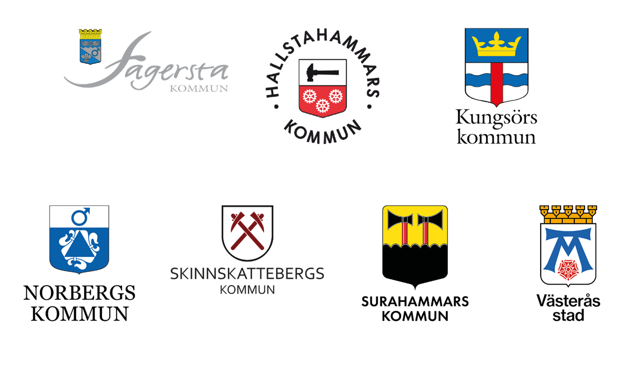 Loggor p&aring; deltagande kommuner.