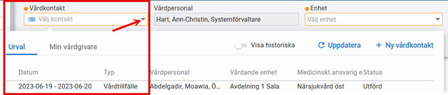 Bild som visar v&aring;rdkontaktsv&auml;ljaren i Cosmic