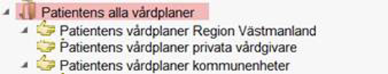 Bilden visar mappen Patientens alla vårdplaner