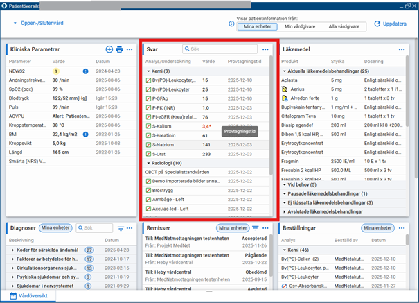 Bilden visar patient&ouml;versikten