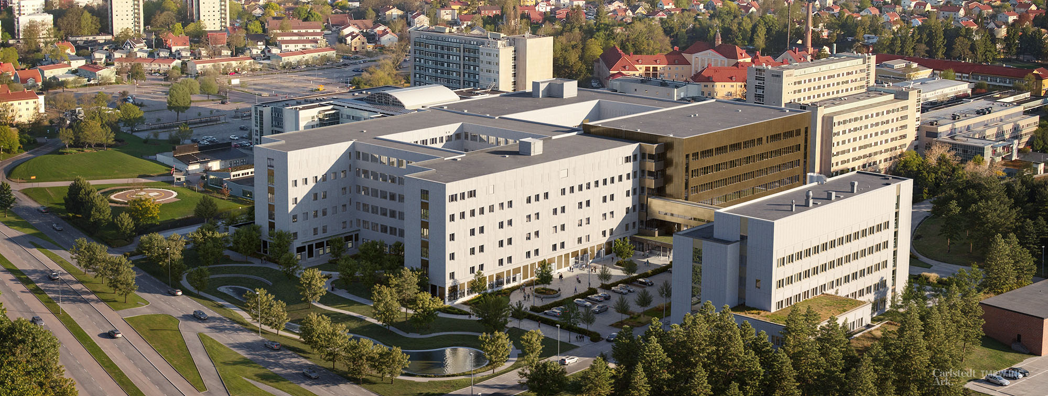 Visionsbild som visar var det nya akutsjukhuset placeras på sjukhusområdet i Västerås