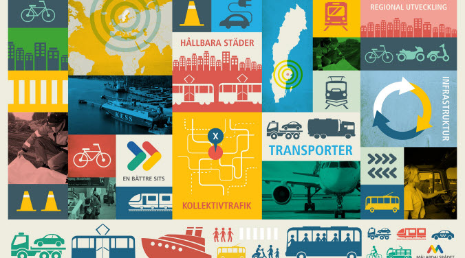 Grafisk illustration över Mälardalens infrastruktur för godstransporter